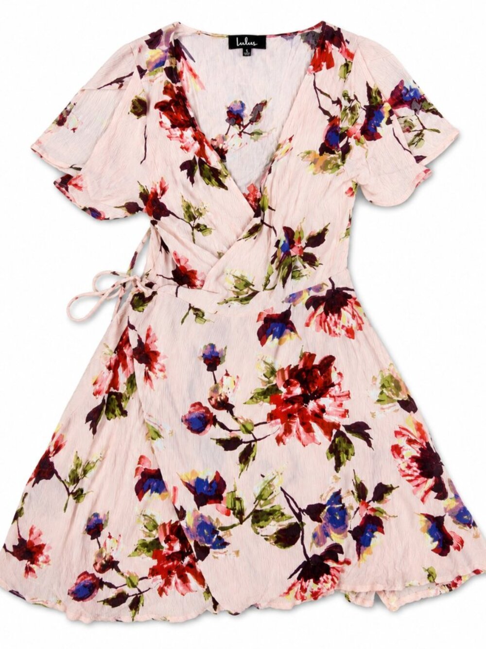 Lulu's Women's Pink Floral Wrap Dress Size Large